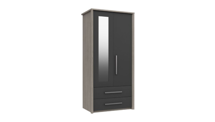 2 Door Combination Wardrobe with Mirror