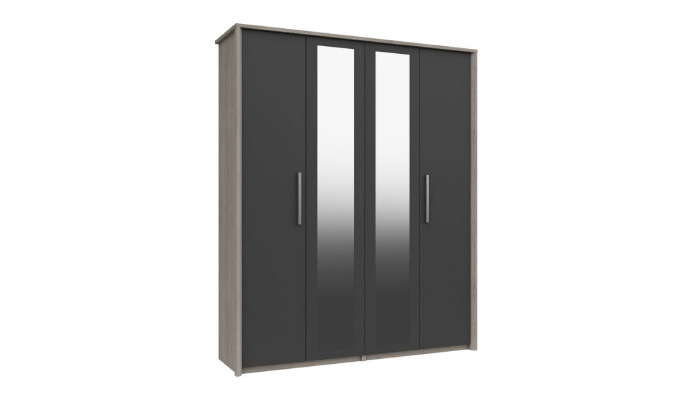 Tall 4 Door Wardrobe with 2 Mirrors