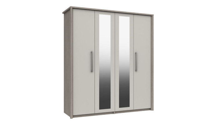 4 Door Bifold Wardrobe with 2 Mirrors