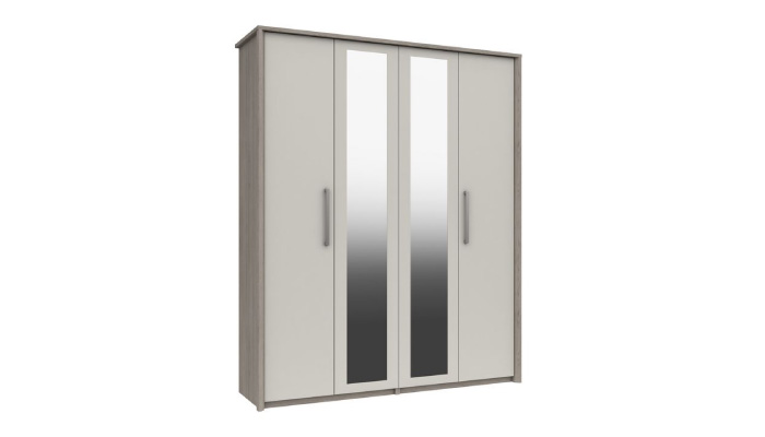 Tall 4 Door Wardrobe with 2 Mirrors