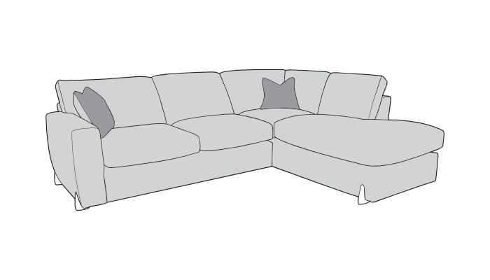 Chaise Corner Standard Back Sofa