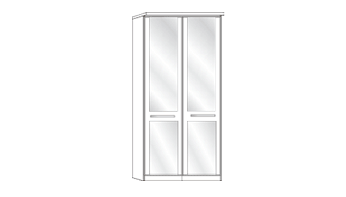 2 Door 2 mirror wardrobe with Cornice