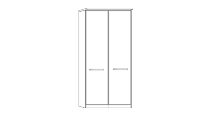 2 Door wardrobe with Cornice