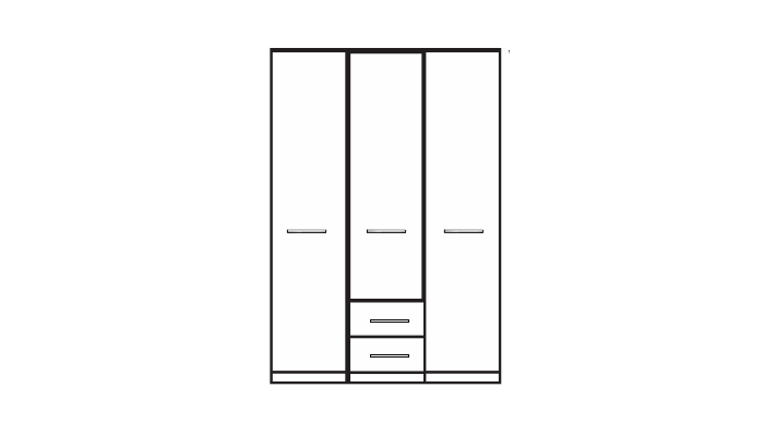 3 Door Functional unit wardrobe with Cornice