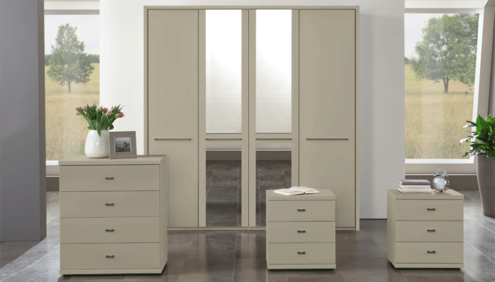 Cairns 4 Door mirrored Functional unit wardrobe with Cornice