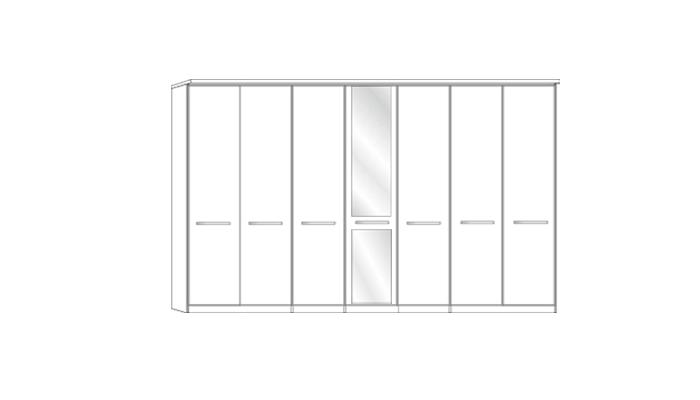 7 Door 1 mirror wardrobe with Cornice