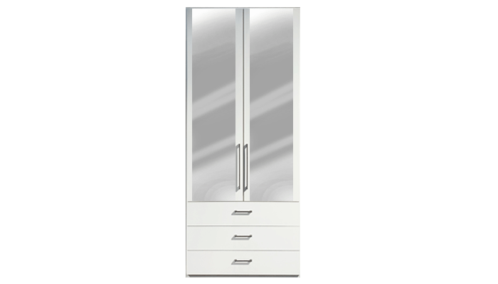 2 Door 2 Mirror Combination Wardrobe