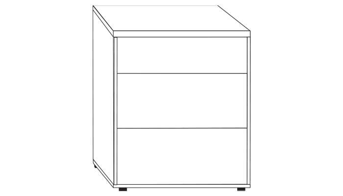 3 Drawer Narrow Bedside