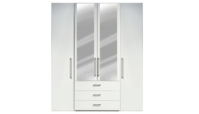 4 Door 2 Mirror Combination Wardrobe