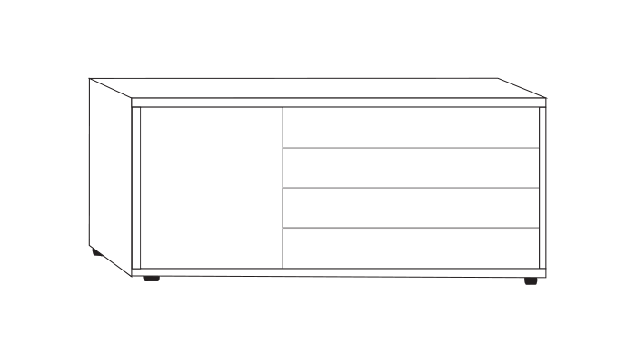 4 Drawer 1 Door Combination Dresser