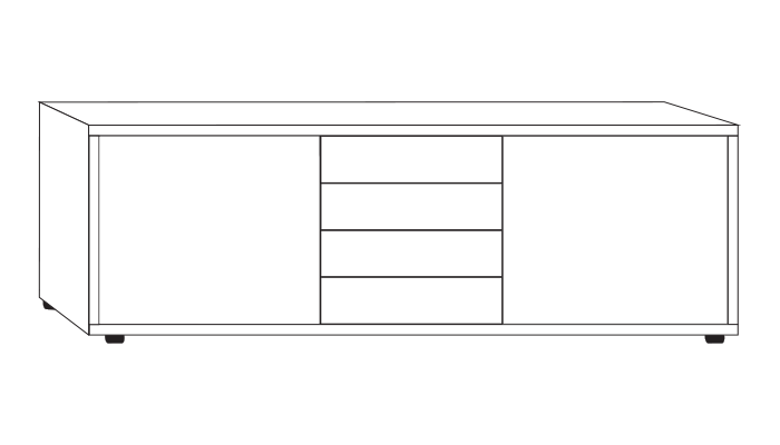 4 Drawer 2 Door Combination Dresser