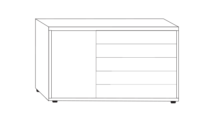 5 Drawer 1 Door Combination Dresser