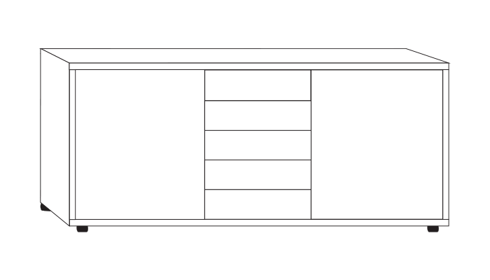 5 Drawer 2 Door Combination Dresser