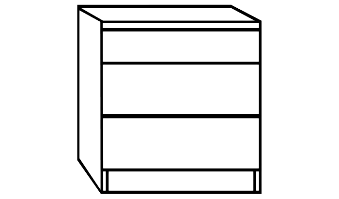 3 Drawer Narrow Bedside