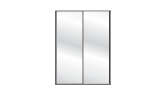 2 Door 2 Mirror Sliding Wardrobe 150cm