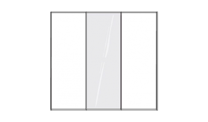 3 Door 1 Mirror Sliding Wardrobe 225cm