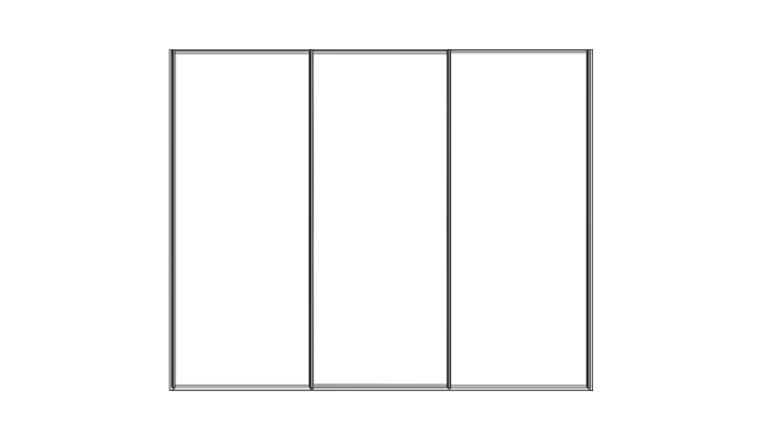 3 Door Sliding Wardrobe 225cm