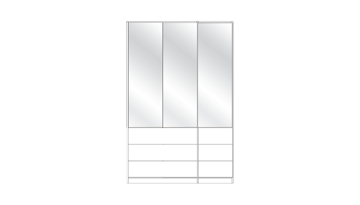 3 Door Bi-Fold Combi Mirrored Robe 150cm