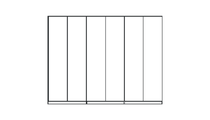 6 Door Bi-Fold 225cm Robe