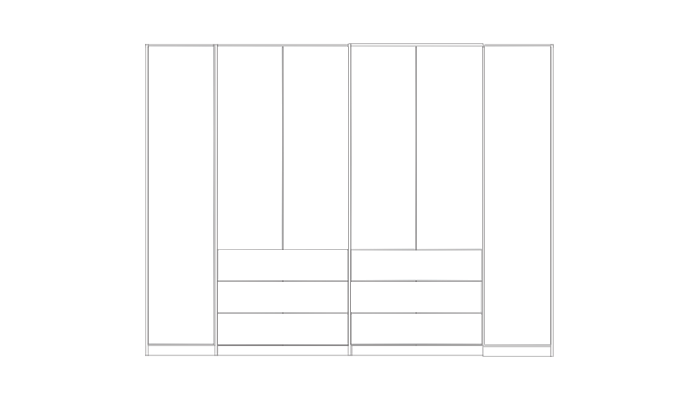 6 Door Bi-Fold Combi 6 Drawer 300cm Robe