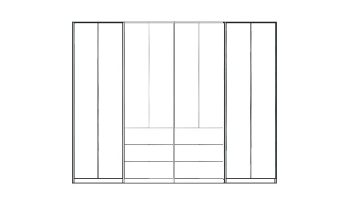 8 Door Bi-Fold Combi 300cm Robe