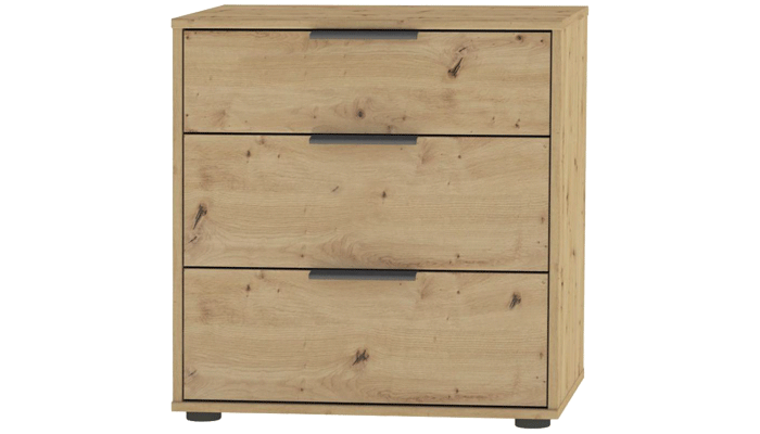 Wide 3 Drawer Bedside