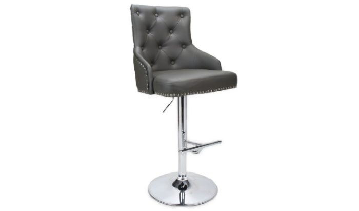 Grey Velvet Bar Stool