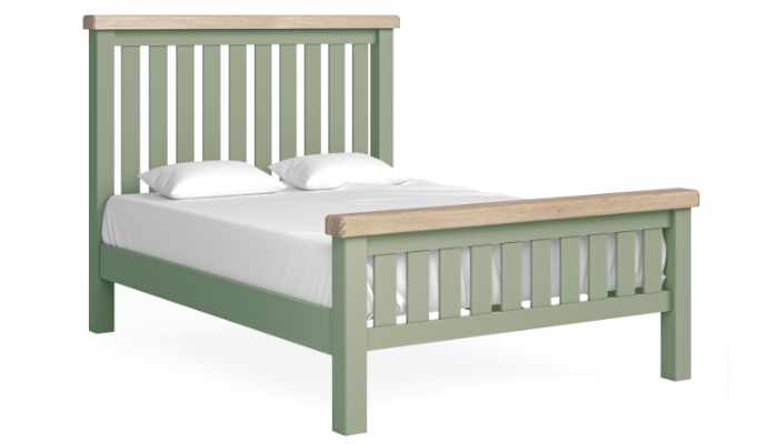 Double Slatted Bedstead Sage