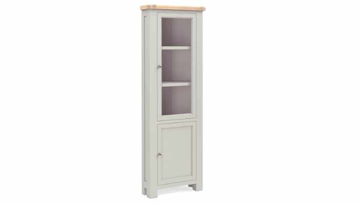 Corner Display Cabinet Stone Grey