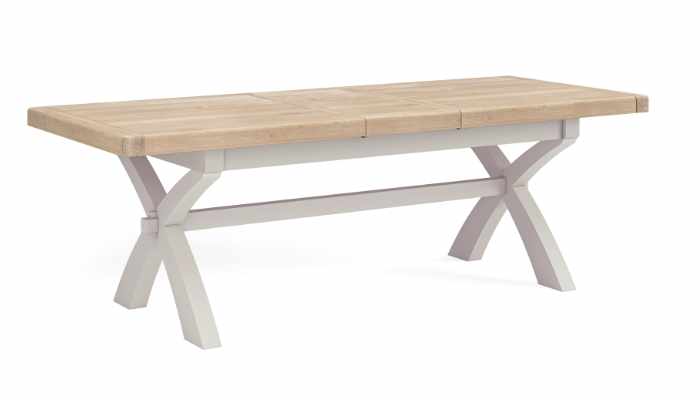 Cross Leg Extending Table Stone Grey