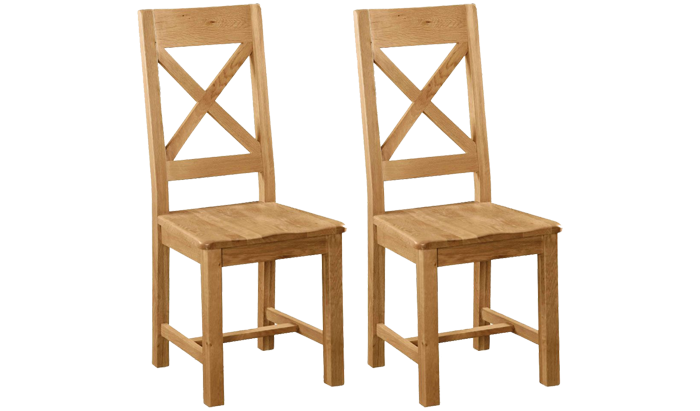 Cross Back Chair Wooden Seat