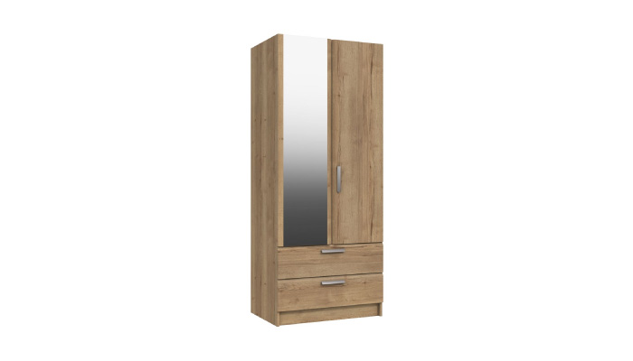 2 Door Combination Wardrobe with Mirror