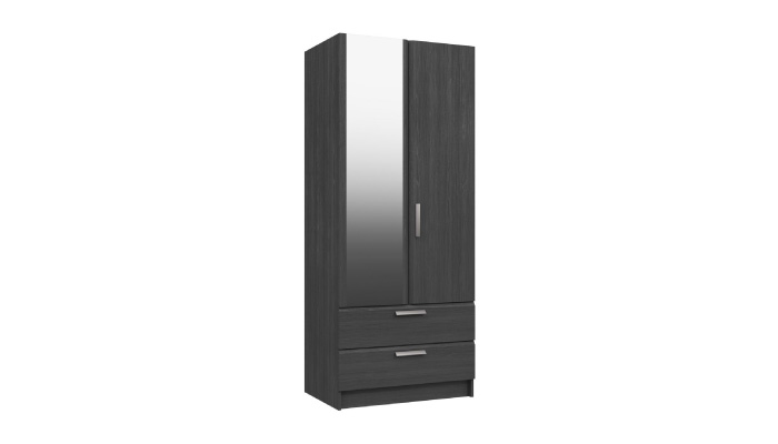 2 Door Combination Wardrobe with Mirror