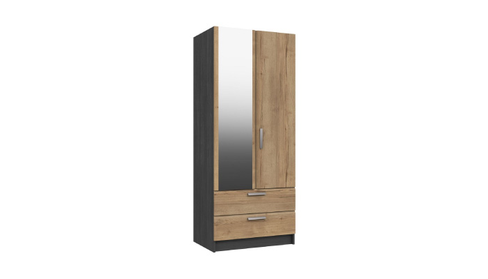 2 Door Combination Wardrobe with Mirror