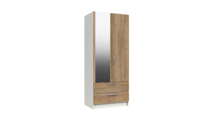 2 Door Combination Wardrobe with Mirror